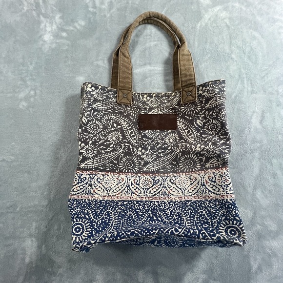 Abercrombie Fitch Y2K Tote Bag Womens Boho Canvas Casual Rustic Carry All Open - Picture 6 of 16
